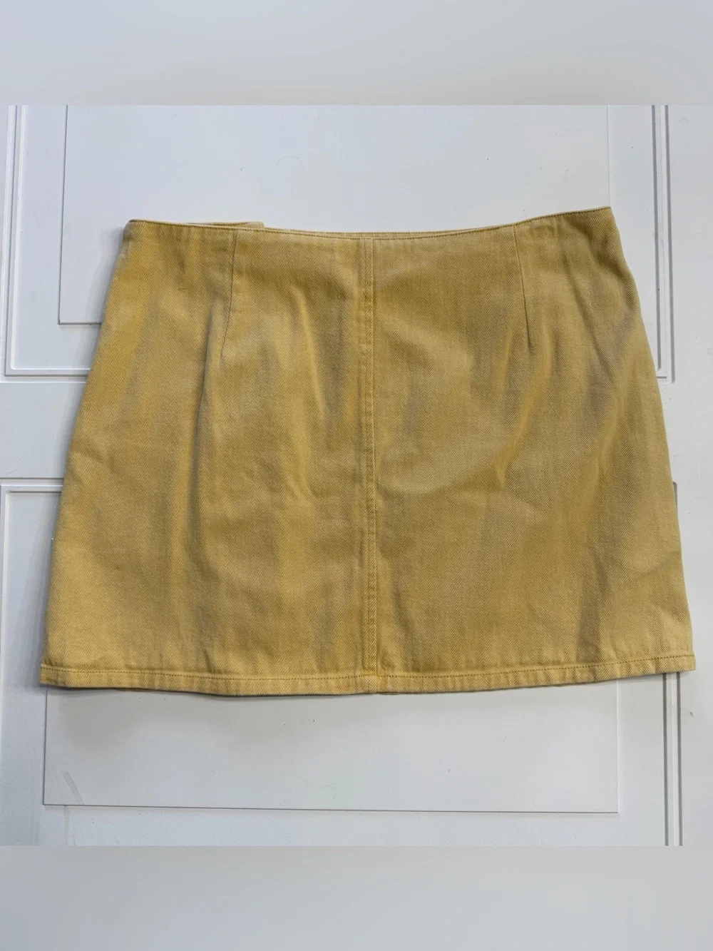 Chloe & Katie Women’s Sz XL Yellow 100% Cotton Button Up Mini Skirt